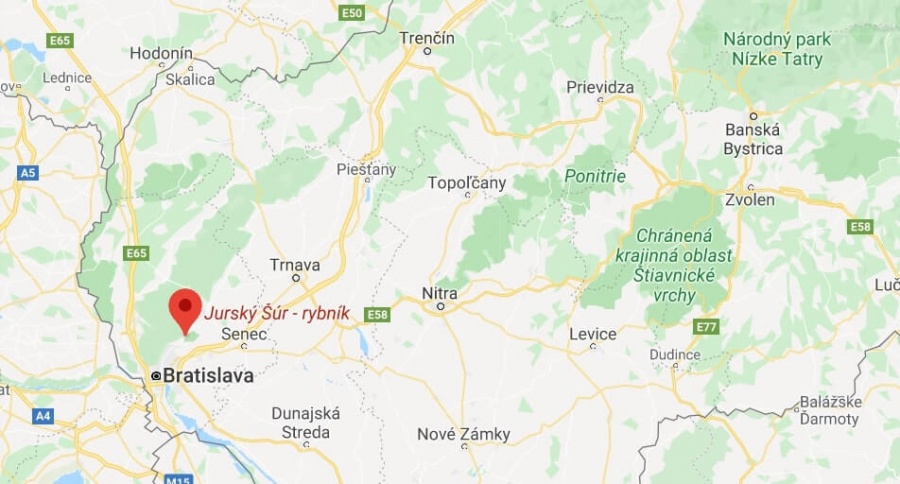 Jurský šúr - prales pri Bratislave mapa